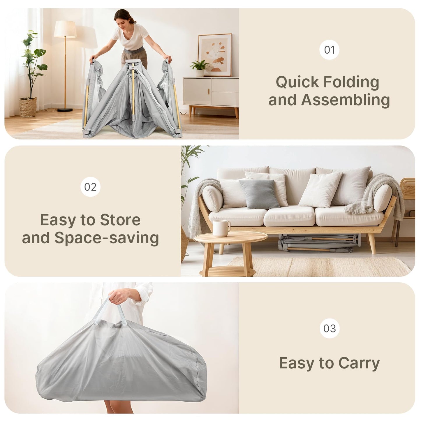 Foldable Baby Playpen with Mat, 71x59 Foldable Play Pen for Babies and Toddlers, Baby Playpen with Portable Design, Collapsible Play Yard for Fence Indoor and Outdoor
