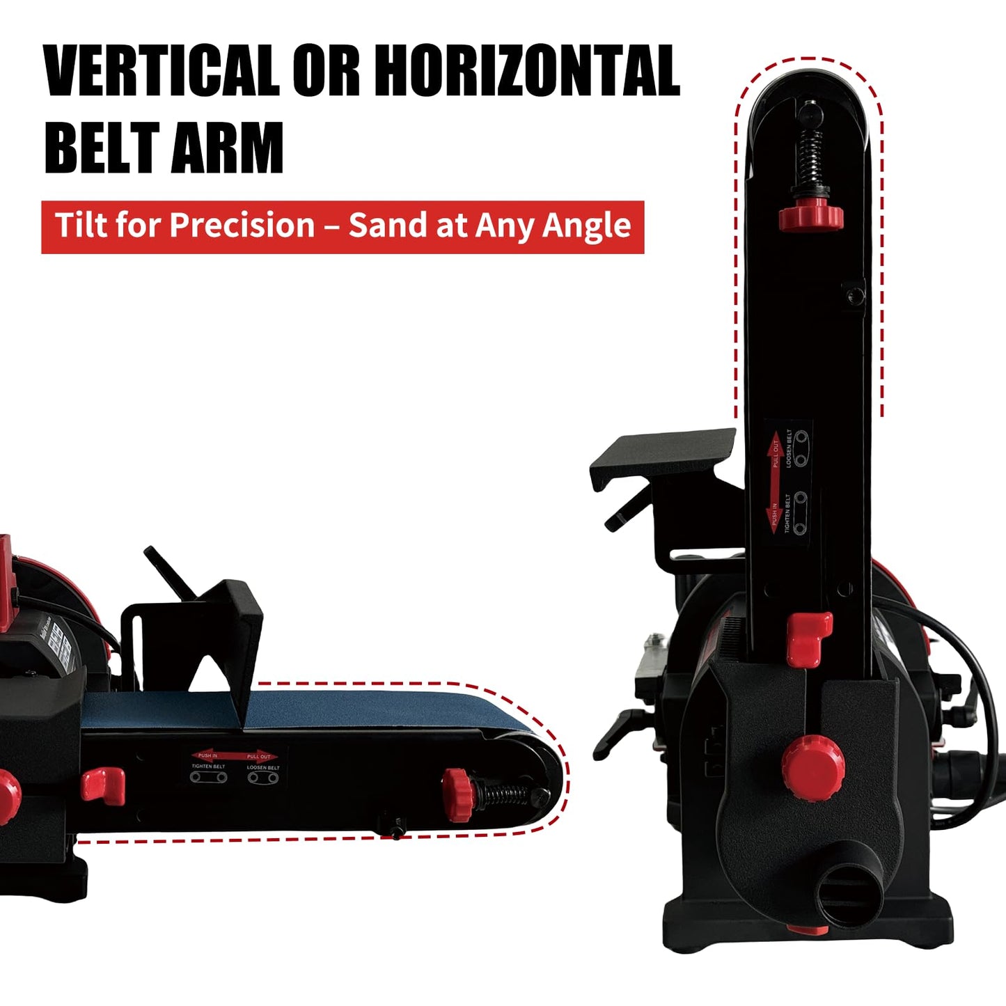BUCKTOOL Pro 1HP Bench Belt Sander for Metal Working, 4 x 36 in Belt and 8 in Disc Sander with 1HP Direct-drive Motor, Benchtop for Metalworking, BD4801-M