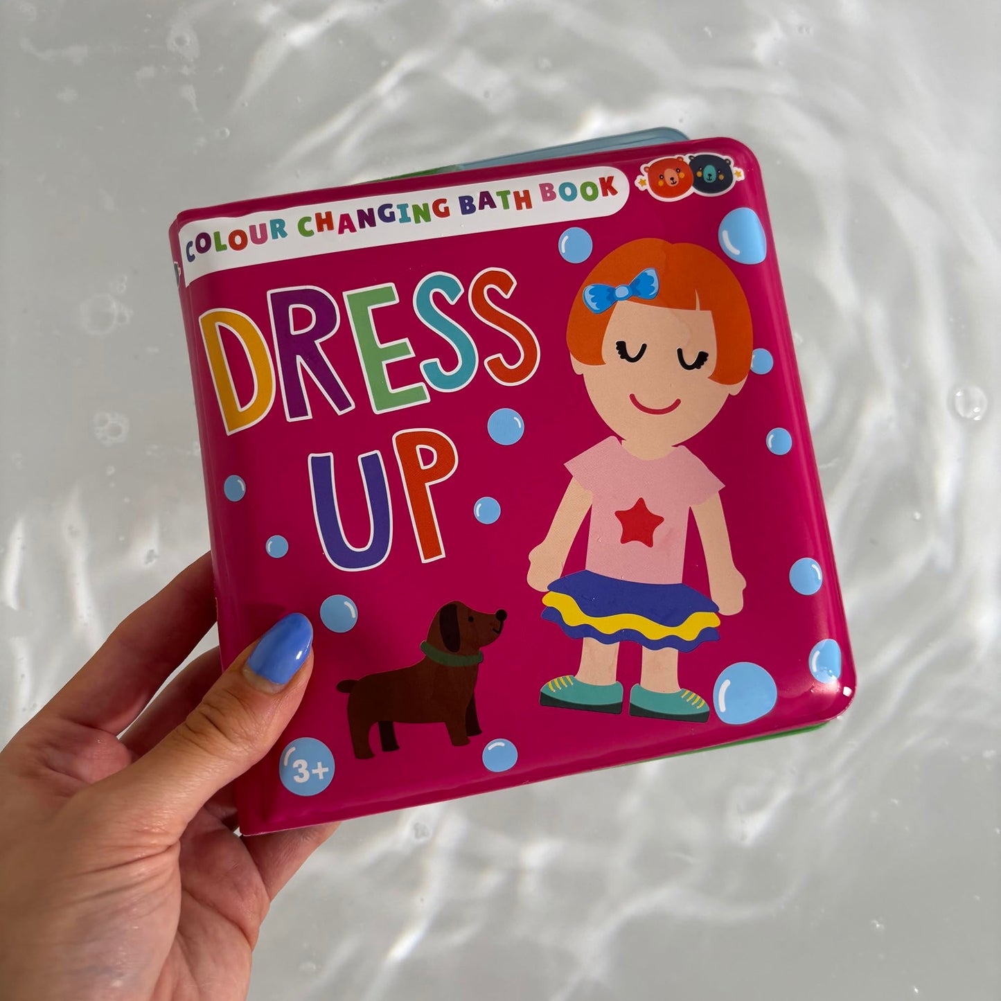 Buddy & Barney: Bath Time: Book & Stickers - Dress Up - Color Changing Book & 17 Foam Pieces, Mix & Match Outfits, Mesh Bag, Water Play Toy, Kids 3+