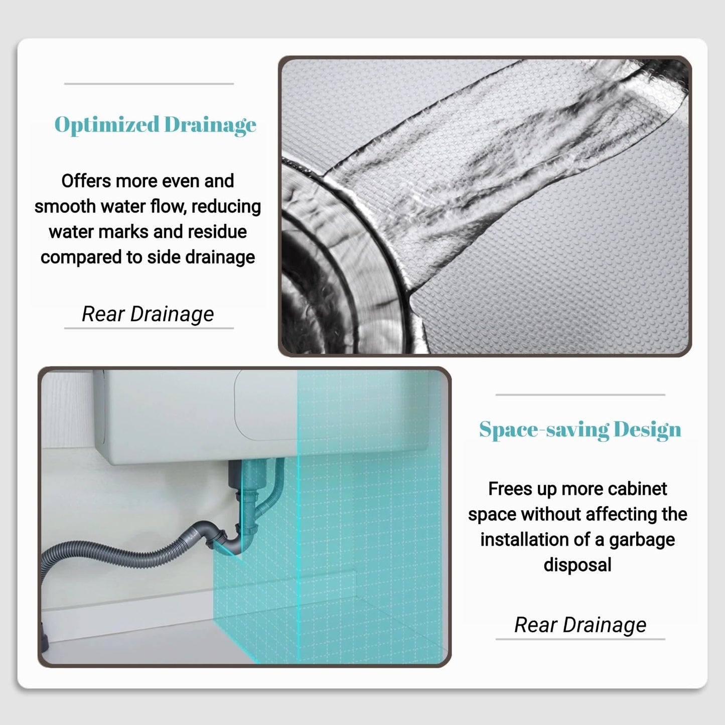 Beleeb 30" x 19" Kitchen Workstation Sink - 10" Deep Basin, 3D Embossed Undermount, Scratch Resistant Stainless Steel