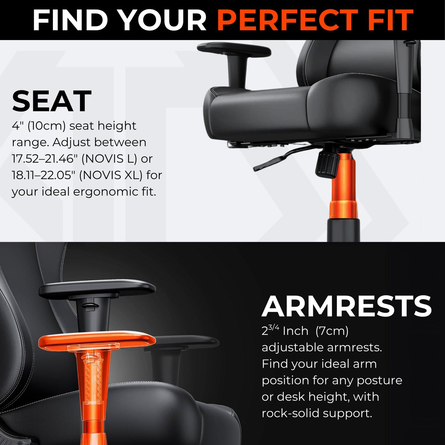 Anda Seat Novis Gaming Chair for Adults - Large Reclining Video Game Chairs, PVC Leather Ergonomic Office Chair, Heavy Duty Back Lumbar Support - Luxury Black Computer Chairs for Home & Work