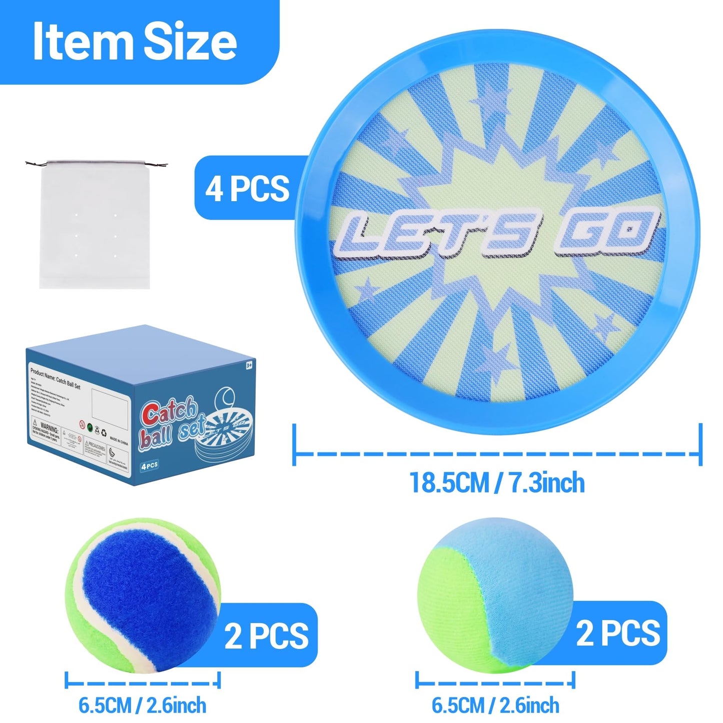 ANNKIE Kids Toys Toss and Catch Ball Set Game with 4 Paddles 4 Balls,Beach Toy Pool Toy Outdoor Yard Game for Kids Ages 3-12,Toys for Toddlers Age 3-5, Gifts for 3 4 5 6 7 8 9 10+ Year Old Boys Girls