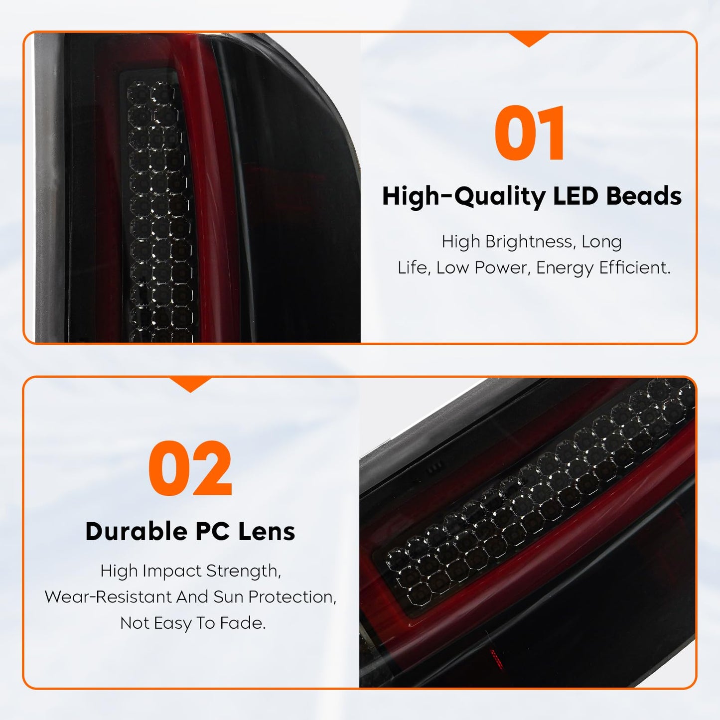 Tail Light + 3rd Third Brake Cargo Lamp for 07-13 Chevy Silverado 1500, 07-14 2500HD 3500HD, 08-14 GMC Sierra 3500 HD, High Mount Stop Light Rear LED Taillight, 25958482 25958483 GM2800207 GM2801207
