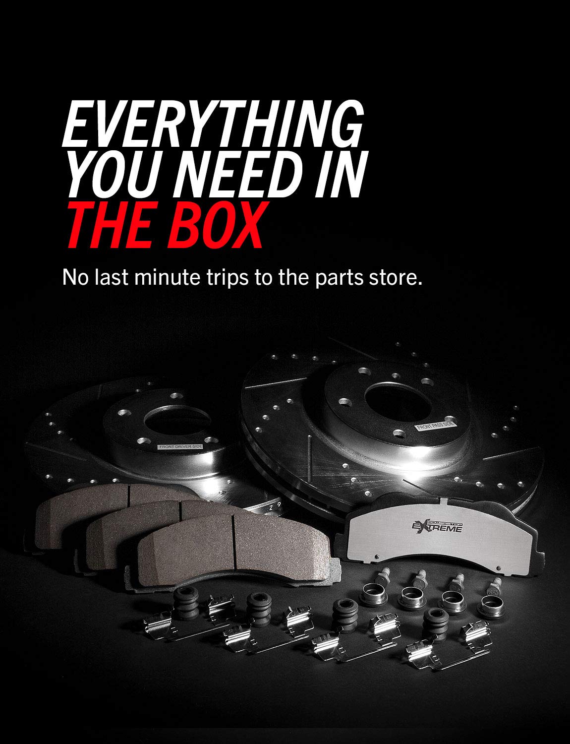 PowerStop Front and Rear Brake Kit For Chevrolet Corvette 2014-19 - Carbon Fiber Ceramic Brake Pads + Drilled & Slotted Rotors Upgrade, K6523-26
