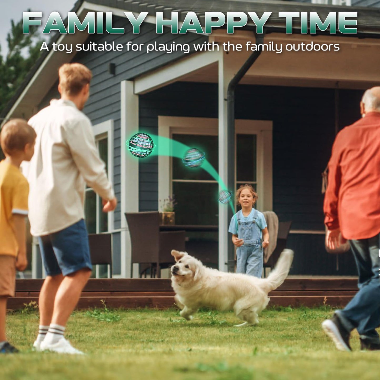 2026 Flying Orb Ball Toy - Christmas Cool Novelty Gift Hover Ball Galaxy Boomerang Hand Drone Magic Floating Ball Orbit Mini Outdoor Fidget Toy Stocking Stuffer for Kids Boys Girls Teens - (Green)