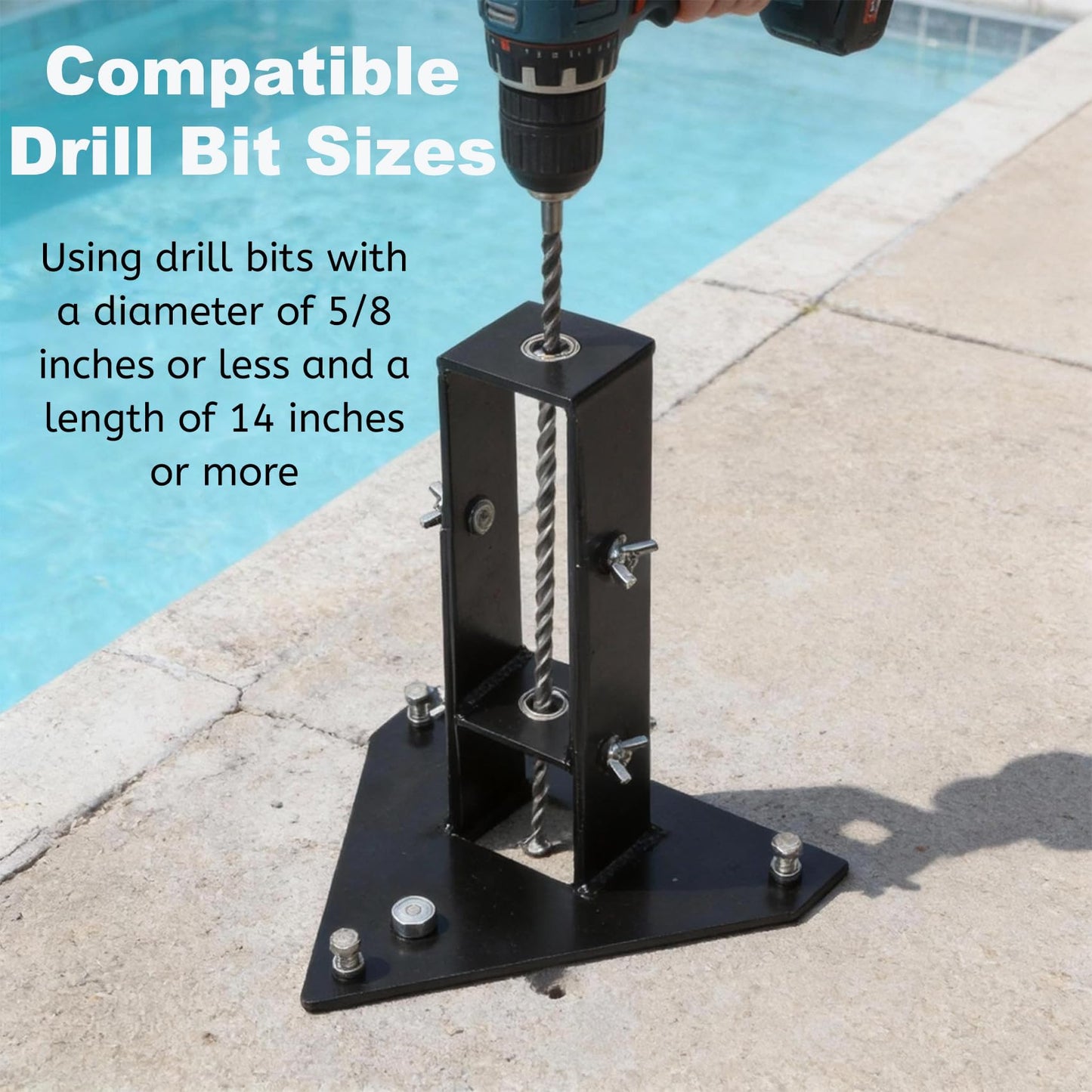 Foinwer Pool Fence Drill Guide with Bubble Level | Adjustable Angle Pool Fence Drill Guide with 5/8" Anchor Hole Size | DIY Pool Safety Fence Installation Assistant