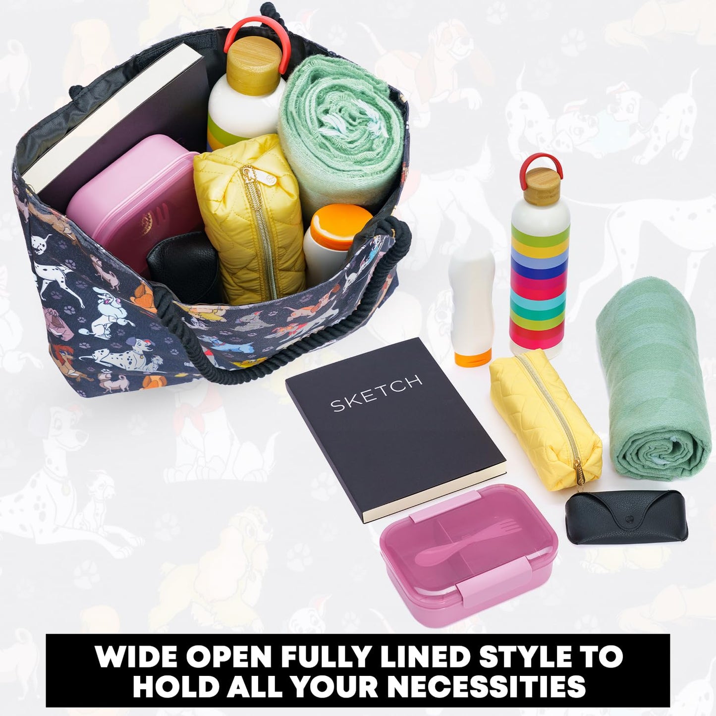 Disney Nightmare Before Christmas Tote, Jack Skellington Sally Zero Print, Large Water-Resistant Canvas Bag, Halloween Town Accessory, Work, Travel Carry-All for Women