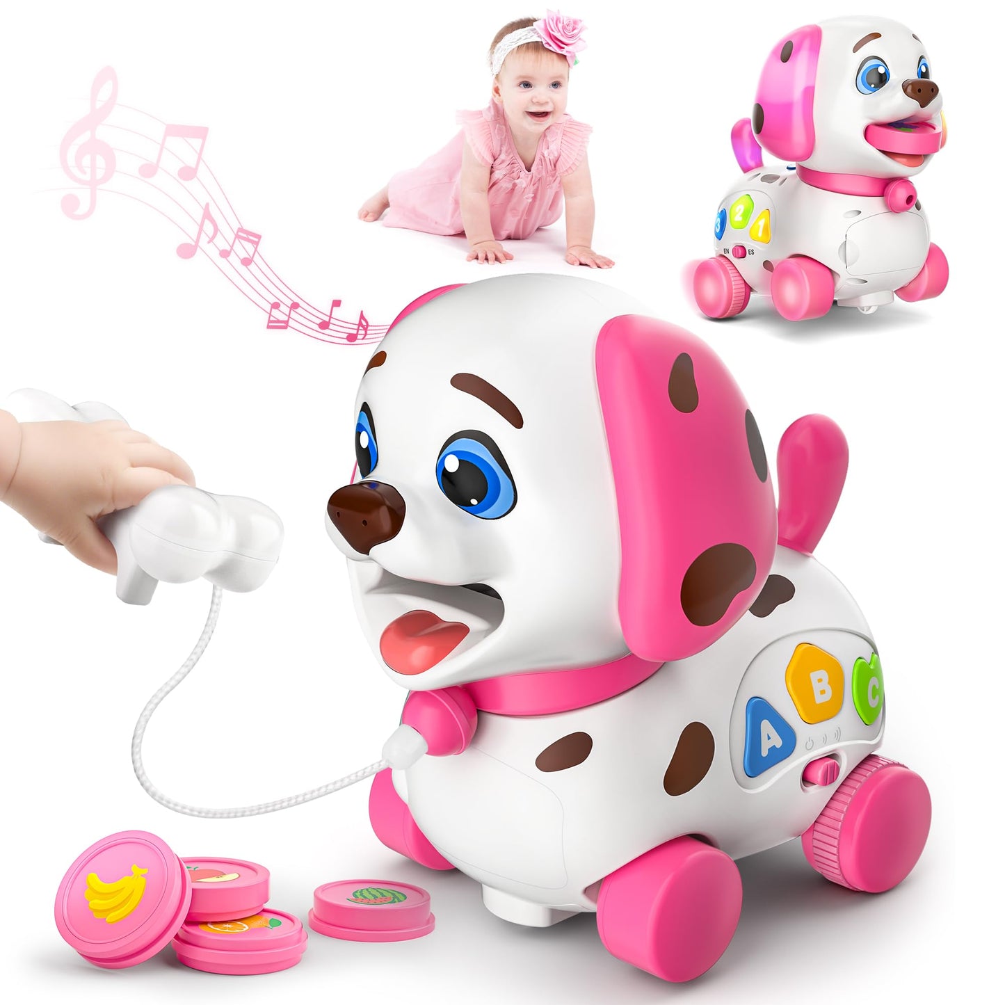 Musical Toys for 1 Year Old Girl Gifts, Bilingual Baby Toys 6-12-18 Months, First 1st Birthday Girl Gifts, Learning Educational Toddlers Puppy for 1 Year Old Boy Present