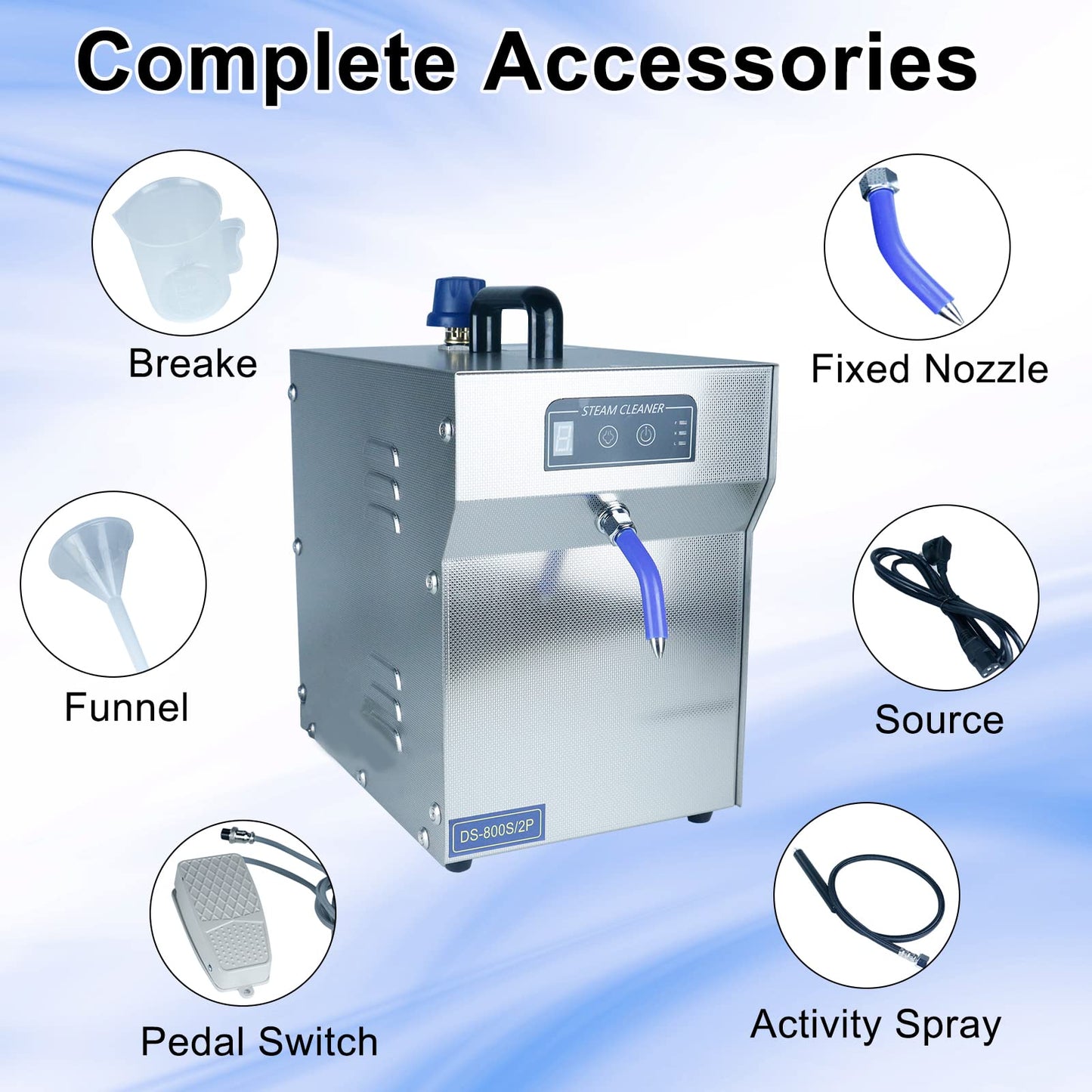 TDRRICH Jewelry Steam Cleaner Professional Adjustable Machine High Pressure Steamer 2L Stainless Steel Commercial Vapor Jewelry Silver Gold Cleaning Equipment Suitable for Jewelry Stores Studios