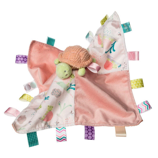 Taggies Lovey Stuffed Animal Security Blanket Plush Soft Snuggle Toy with Sensory Tags, 13 x 13-Inches, Tippy Turtle