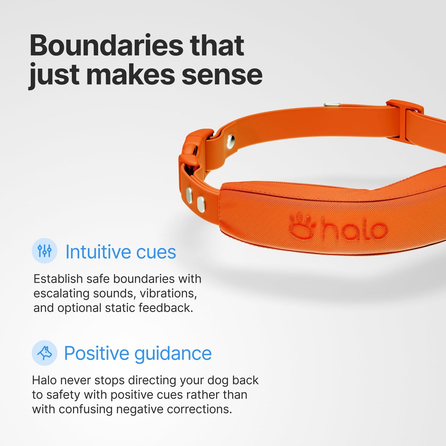 Halo Collar 5 Wireless Dog Fence & GPS Dog Collar, Keep Your Dog Safely Contained Outdoors with App-Controlled Boundaries and Real-Time Tracking, One Size, Blaze