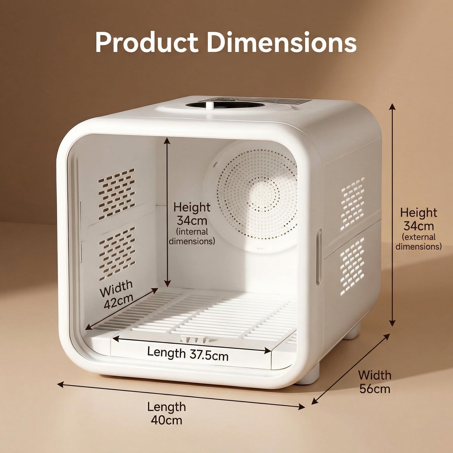 Professional Pet Dryer Box for Dogs & Cats - Fast Drying & Low Noise Blower, Portable Pet Hair Dryer Machine with Adjustable Temperature & Petting Window Small Medium Pets After Bath Grooming at Home