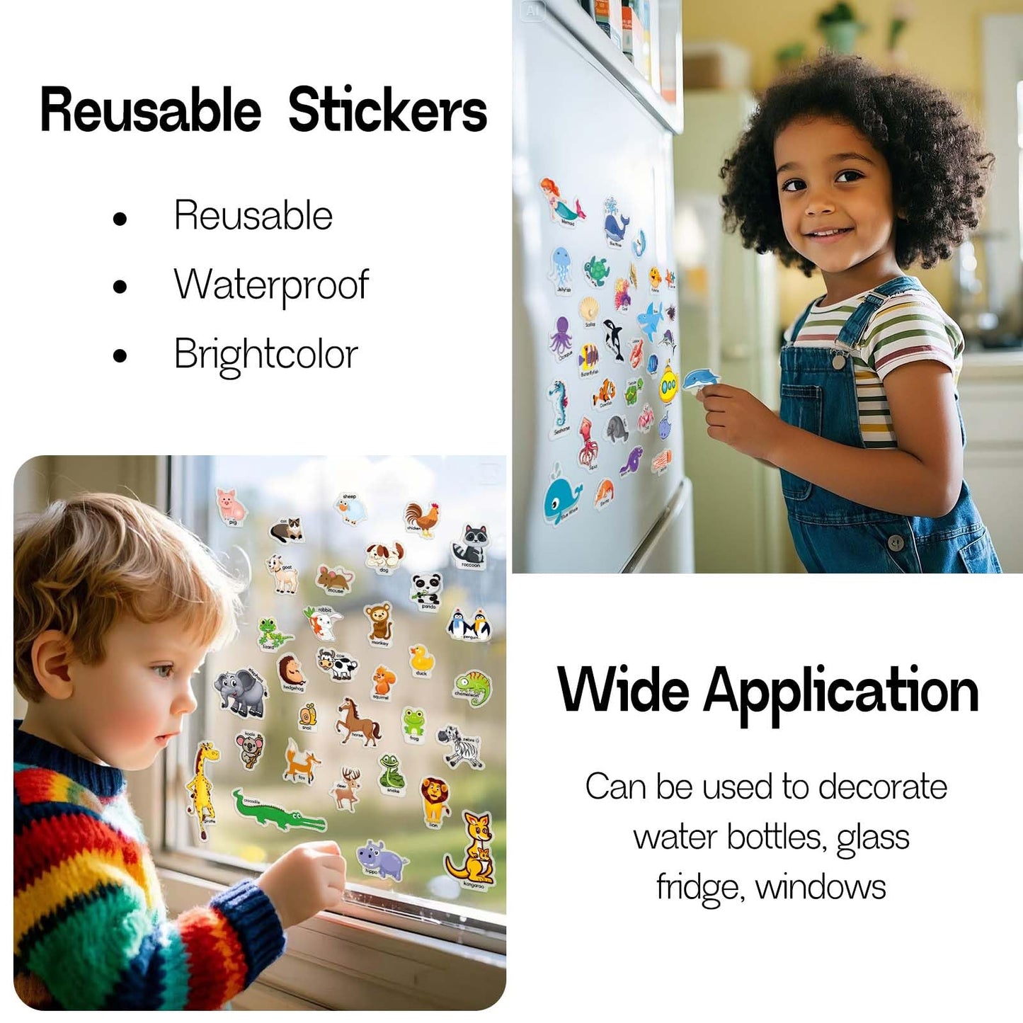 iGetooy 3 Sets Sticker Books for Toddlers 2-4 Years, Reusable Stickers Books for Toddlers 1-3, Airplane Travel Essentials for Kids