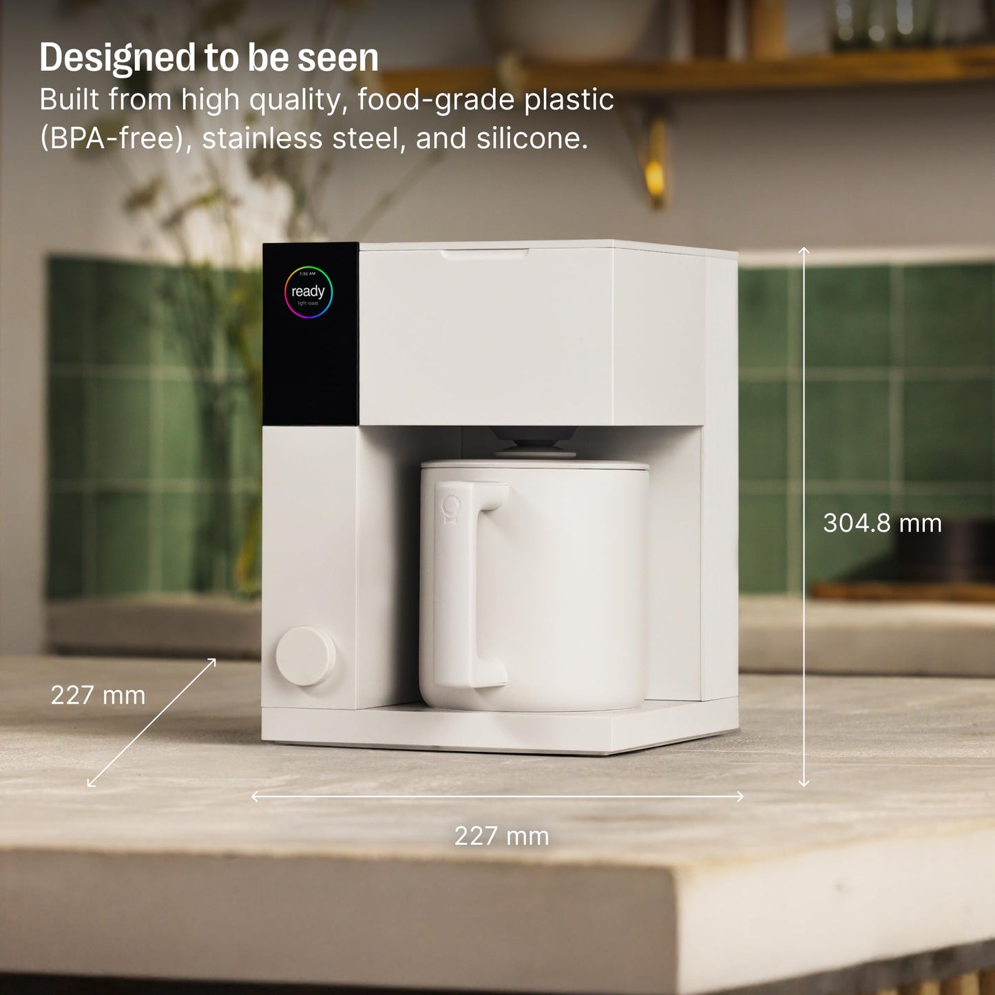 Fellow Aiden Precision Coffee Maker - 10-Cup Thermal Carafe, Built-In Brewing Guidance, Scheduling, Removable Water Tank, Matte White