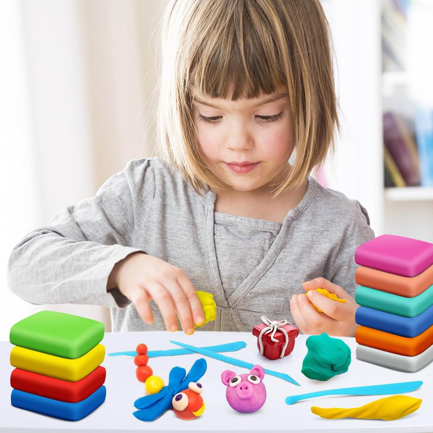 Magic Clay - Air Dry Clay 96 Colors, Modeling Clay for Kids with Tools, Soft & Ultra Light, Toys Gifts for Age 3 4 5 6 7 8+ Years Old Boys Girls Kids