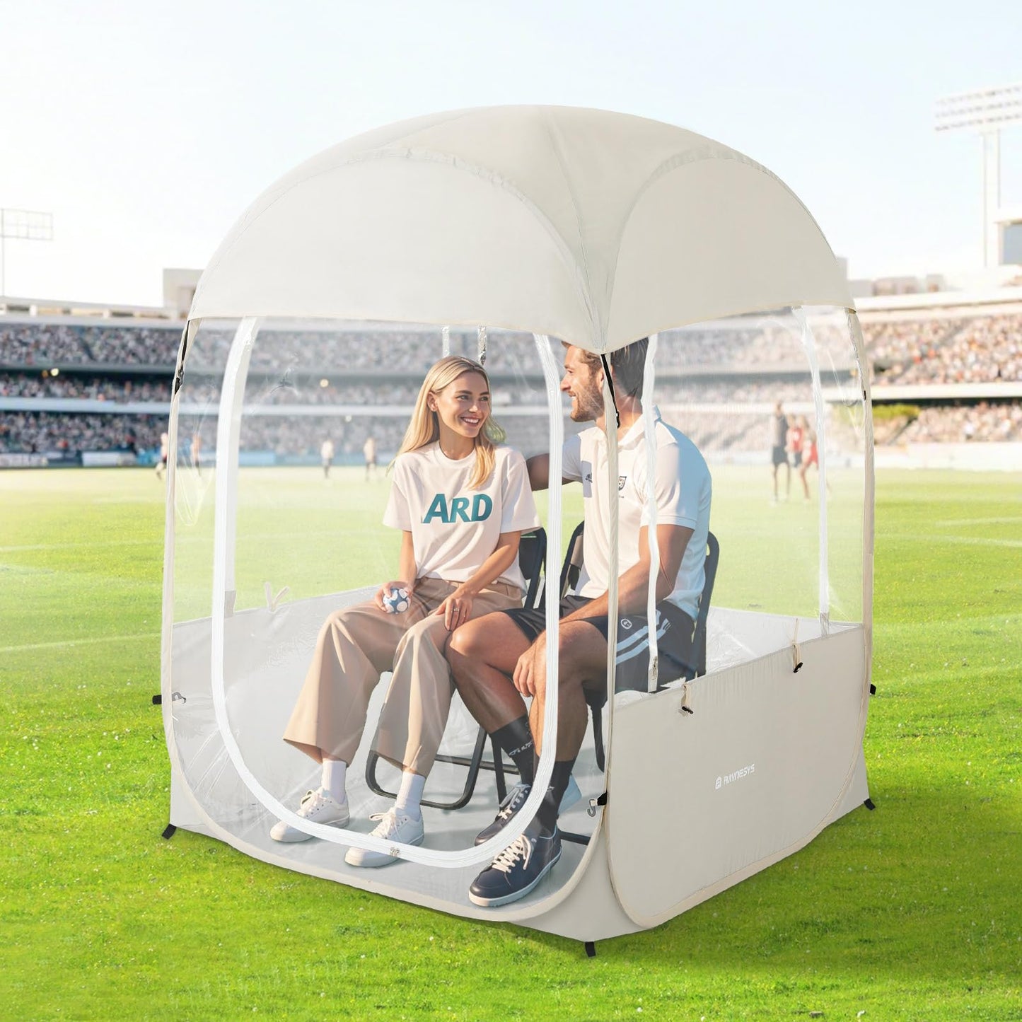 Raynesys Sports Tent for 1-2 Person, Portable & Foldable Pop Up Tents Shelter with Carry Bag, Instant Weather Proof Clear View Bubble Tent for Fishing, Camping, Watching Sports Events