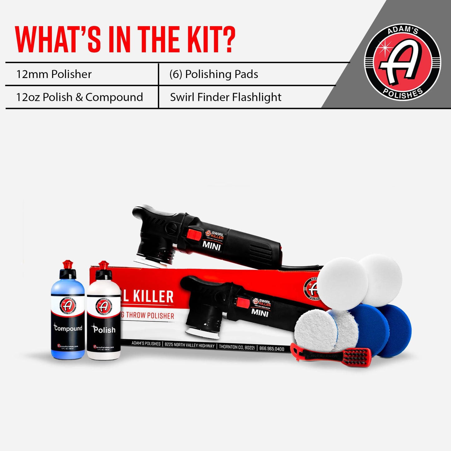 Adam's Polishes Swirl Killer 12mm Polisher - Orbital Polishing Paint Correcting Buffer Tool - Car Scratch Remover - Use Post Car Wash Clay Bar & Pre Wax or Ceramic Coating