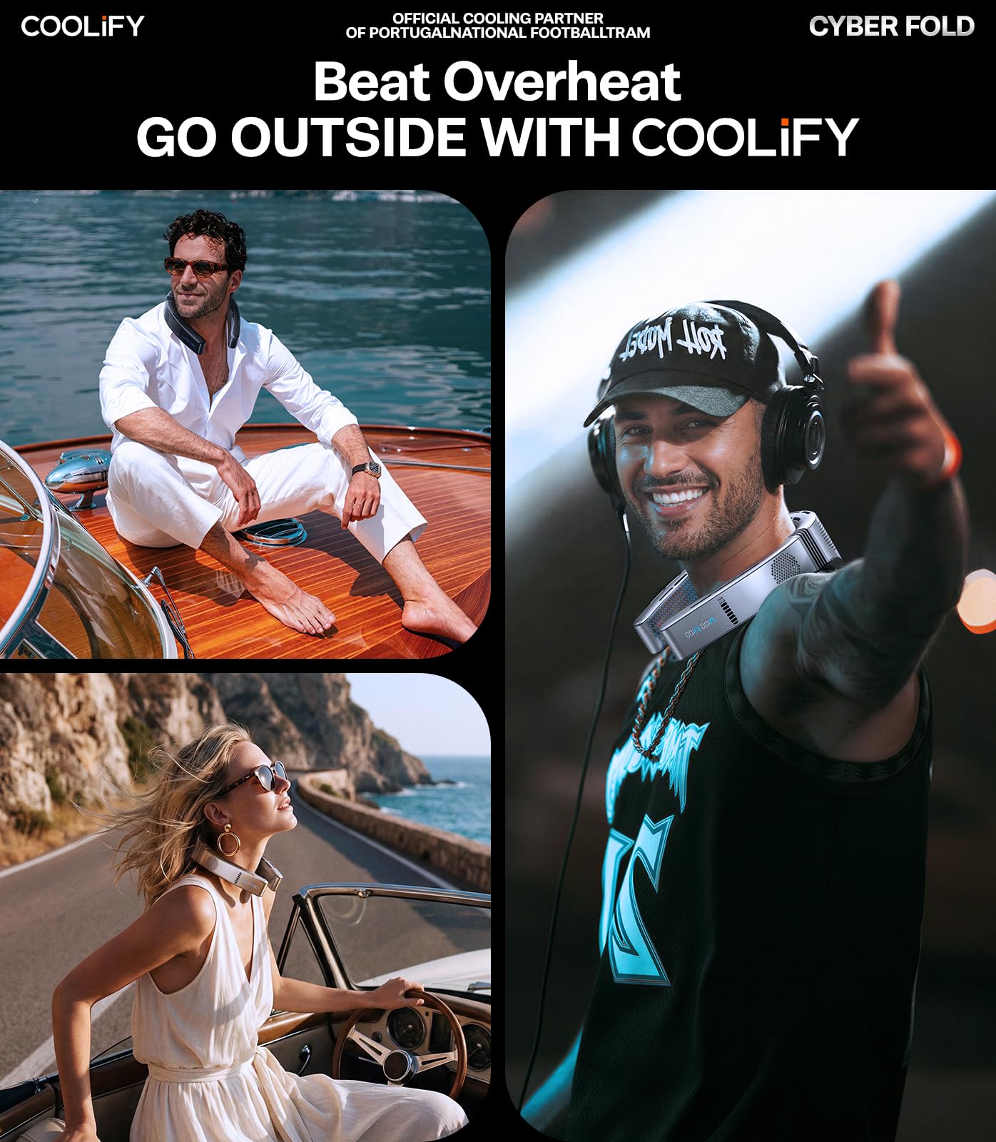 TORRAS COOLiFY Cyber Fold AI Neck Air Conditioner, Ultimate Cooling Max Cooling Area Neck Fan, Adjustable Strong Wind Neck Cooler for Neck & Face, Rechargeable Portable for Travel Outdoor, Titanium