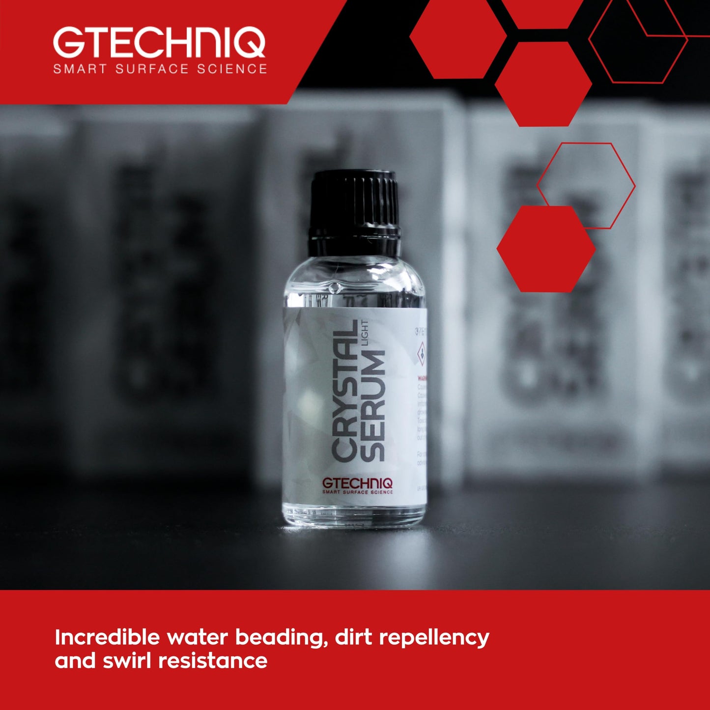 Gtechniq Crystal Serum Light Ceramic Coating for Cars 50ml | Up to 5 Years Protection, High Gloss Shine, Swirl and Chemical Resistance
