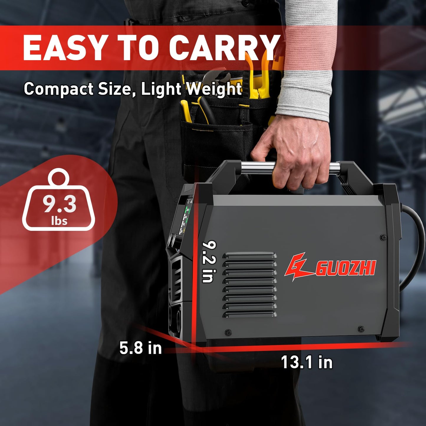 GZ GUOZHI 145A MIG Welder, 3 in 1 Welder FLUX MIG/Lift TIG/ARC Multi-Process Mig Welder, 110V Welding Machine, Flux Core Welder Welder Machine 110v with LCD Large Screen