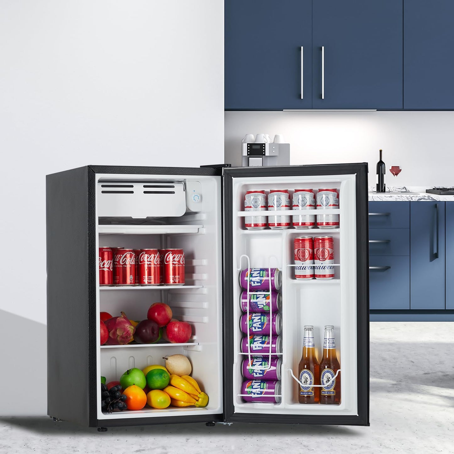Garvee 3.2 Cu. Ft. Compact Refrigerator | Single Door Mini Fridge with Energy-Efficient & Quiet Operation | for Dorm, Office, Bedroom, Kitchen, Bar Use with Adjustable Shelves