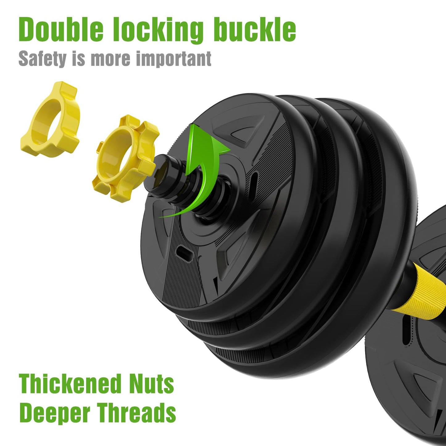 Adjustable Dumbbell Set, 66 lb Free Weight Dumbbell Barbell Set with Connectors, Converts to Barbell, for Home Gym Exercise, Women's and Men's Fitness Gear