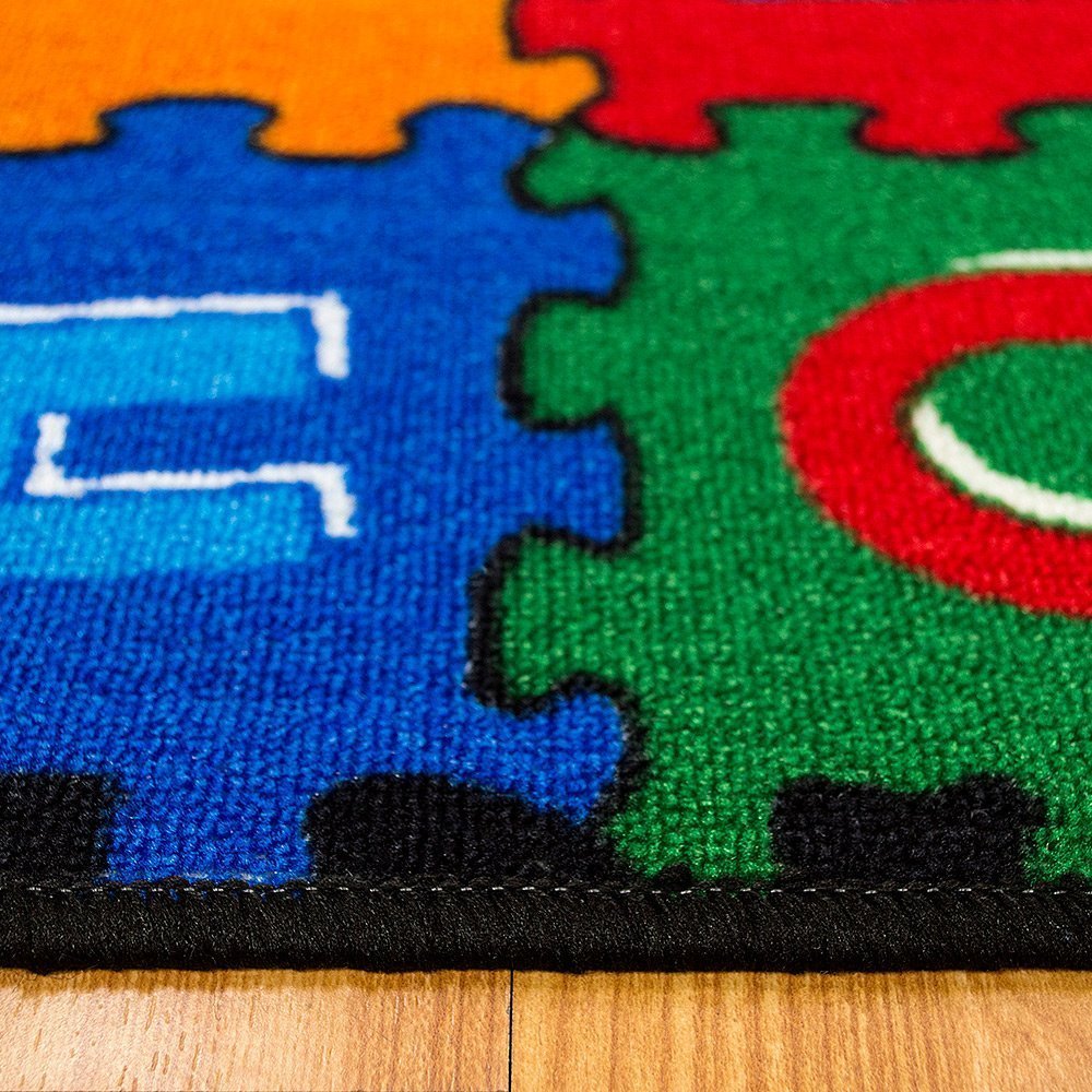 CR Kids/Baby Room/Daycare/Classroom/Playroom Area Rug. ABC Puzzle (A-Z and 1-9). Educational. Fun. Bright Colorful Vibrant Colors (5 Feet X 7 Feet)