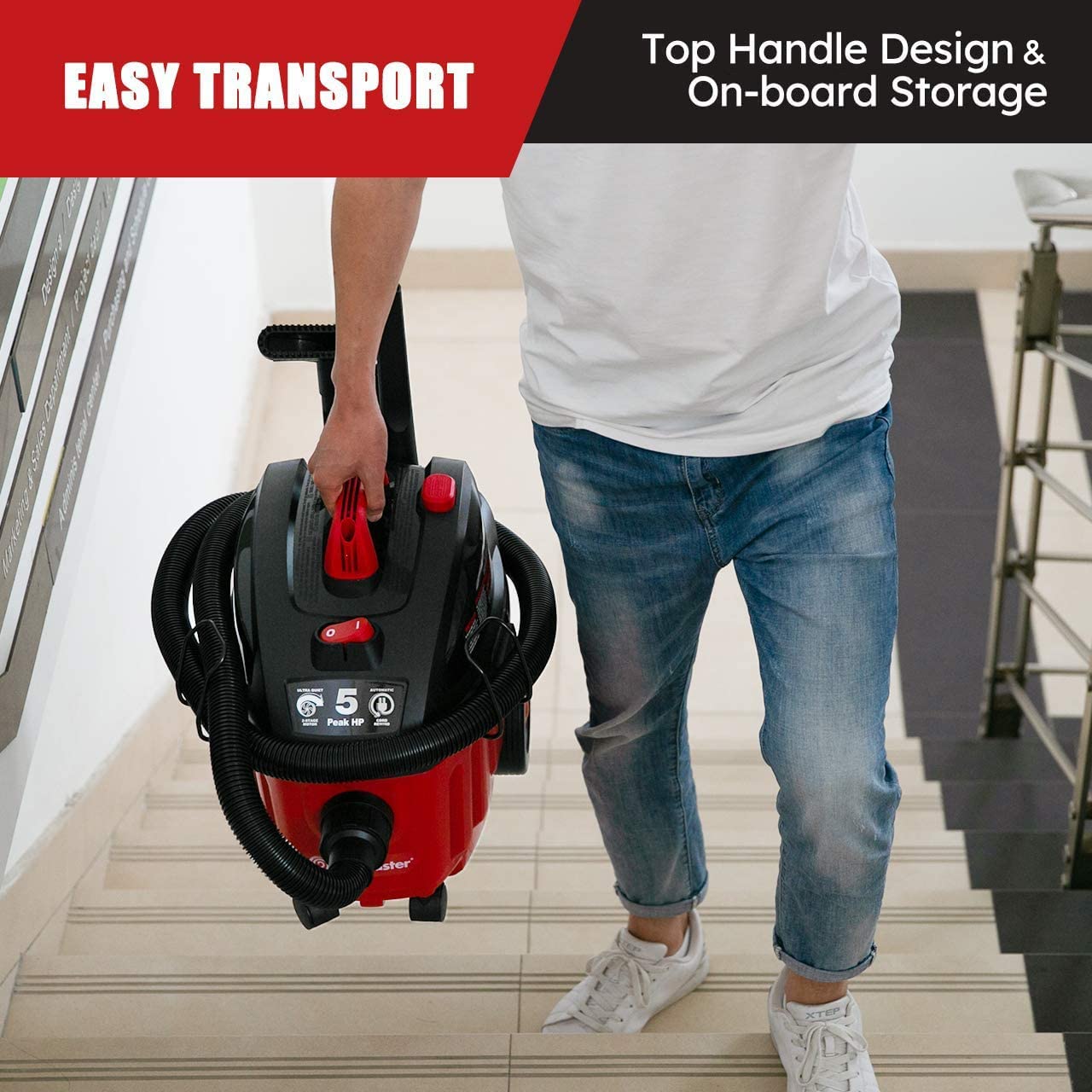 Vacmaster VF408 4 Gallon Wet/Dry Vacuum Cleaner with 2-Stage Motor