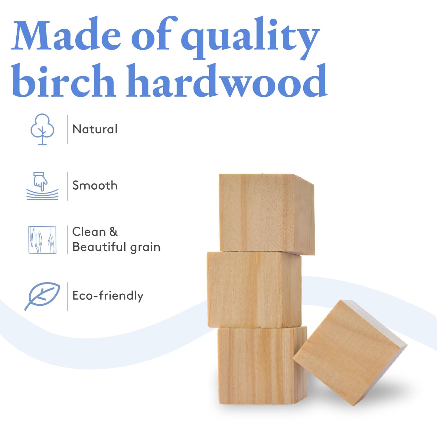 DIY Wood Cubes 1-1/4-inch, Pack of 50 Small Wooden Blocks, Wood Blocks for Crafts, STEM and Blank Wooden Dice, by Woodpeckers