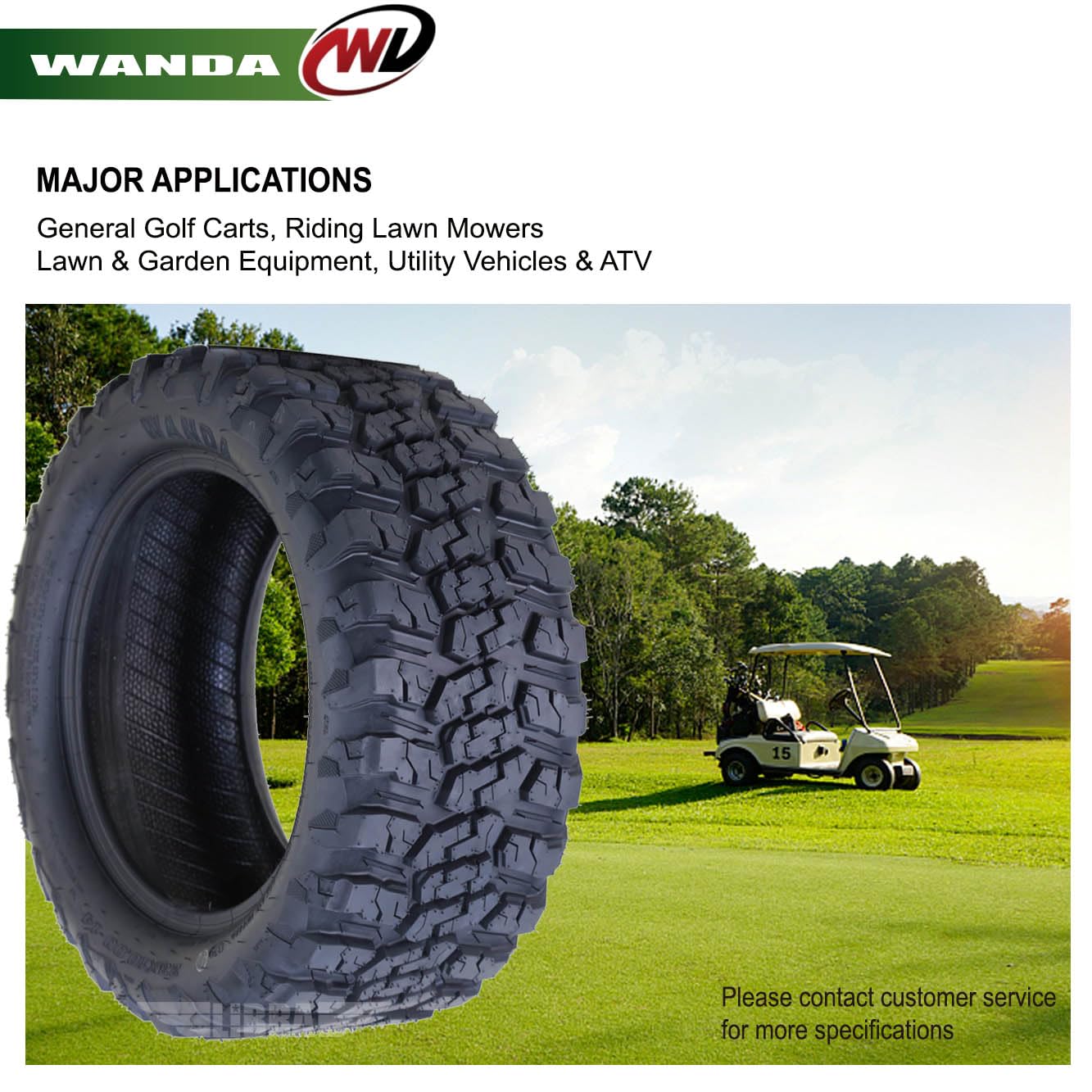 WANDA 23x10-14 All Terrain Golf Cart Tires 4 Ply 23x10X14 -Set 4-14058