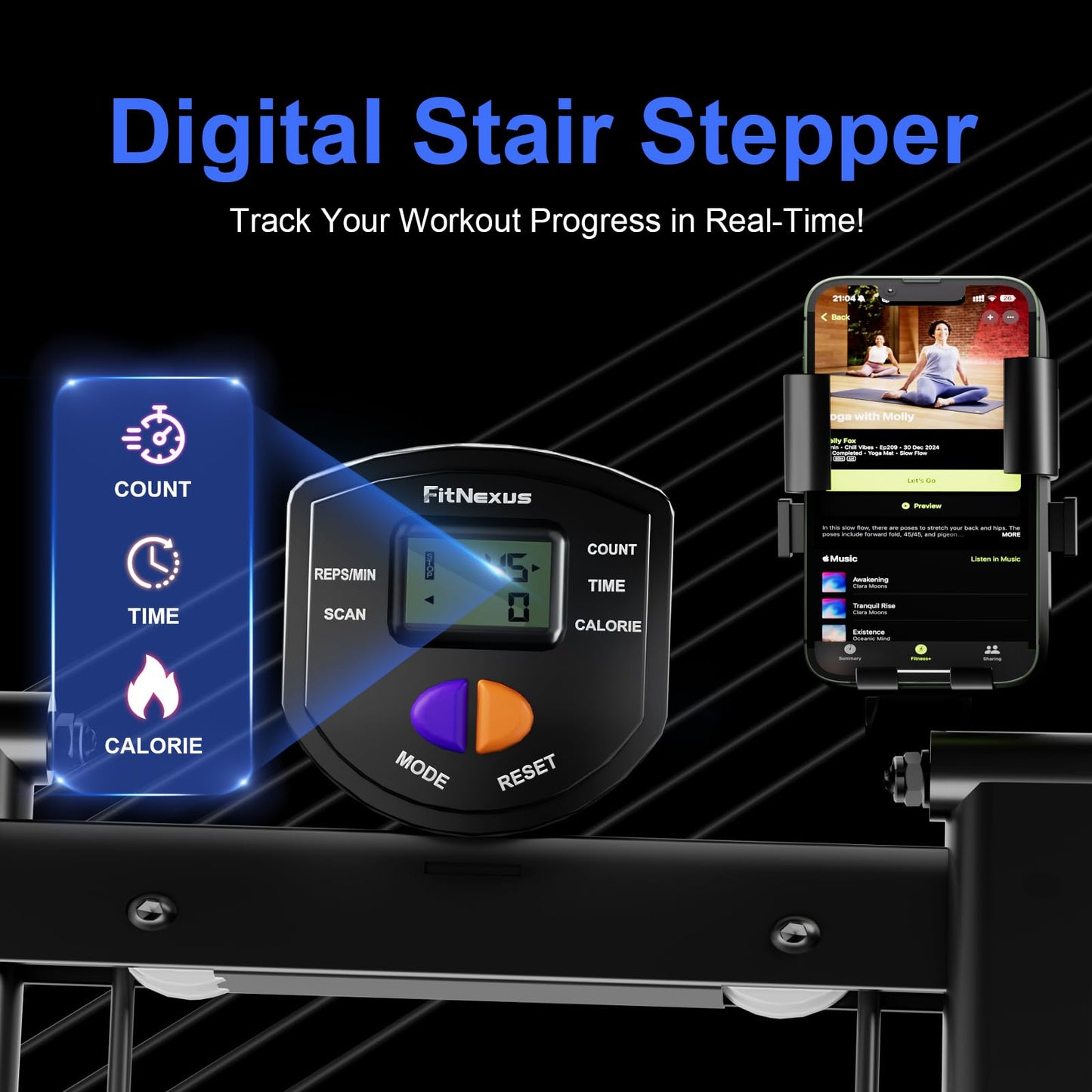Stair Stepper for Home Gym, 350lbs Vertical Climber Machine with LCD Display, Non-Slip Pedals & 350lb Capacity Compact Folding Cardio Exercise Climber