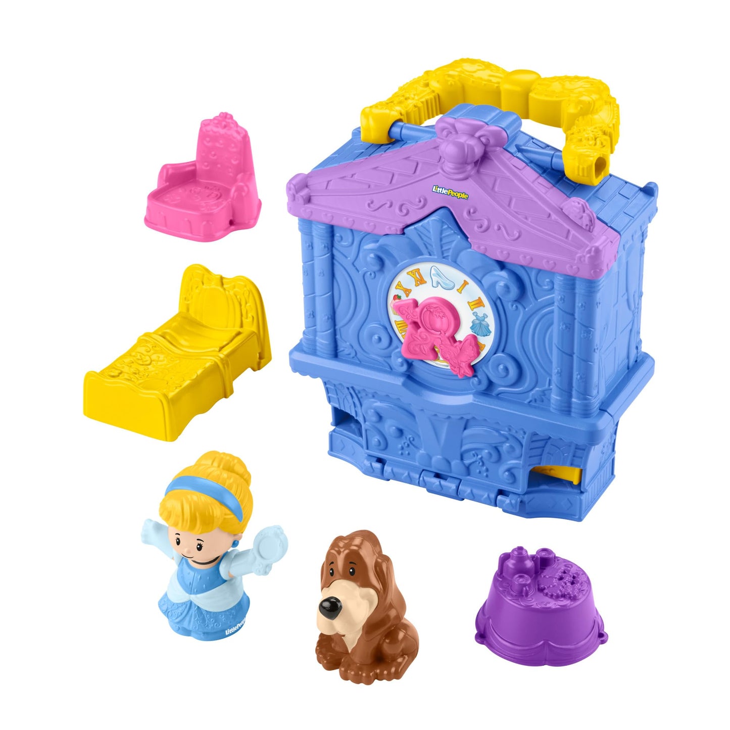 Fisher-Price Little People Toddler Toy Disney Princess Cinderella On-the-Go Playset with Figures for Pretend Play Kids Ages 18+ Months