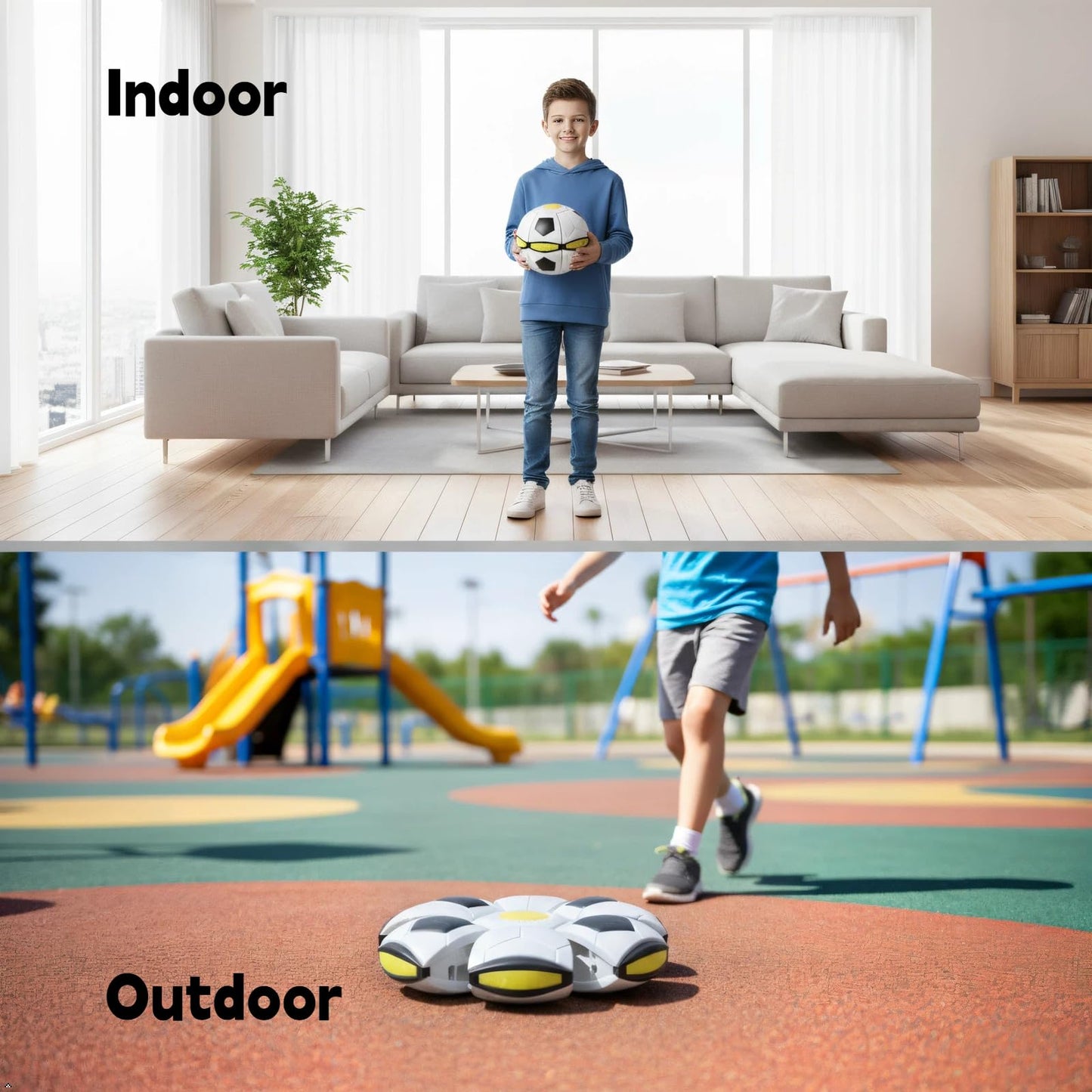 Vmeoap Magic Ball - Ultimate Soccer Fan Gift 2026-2-in-1 LED Shape-Shifting Ball & UFO Disc, Soccer Season Gameday Toy for Viewing Parties, Outdoor Football Fun for Kids Boys Girls