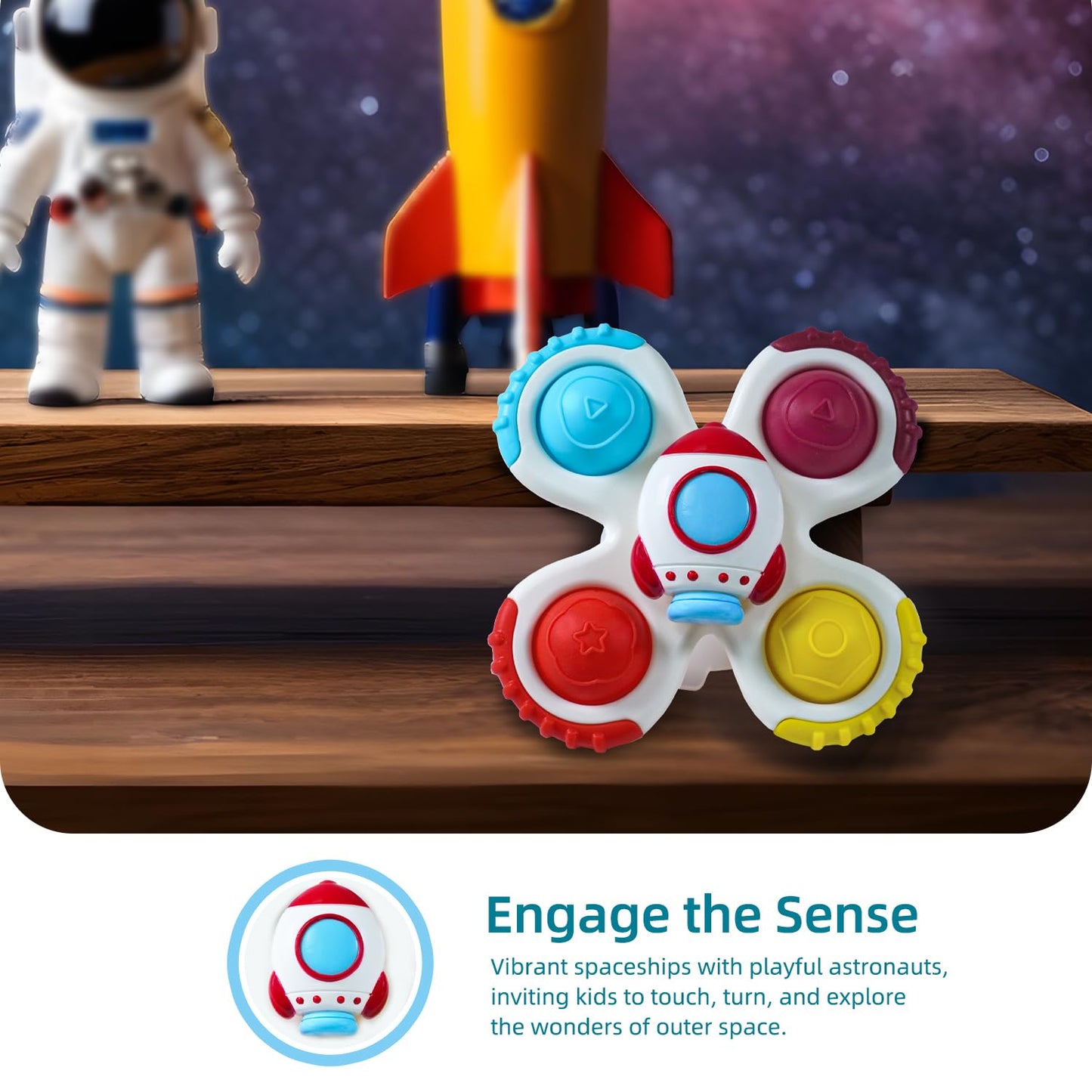 LiKee Strong Suction Cup Fidget Rotating Sensory Bath Toys for Baby Christmas Stocking Stuffers, Airplane Car Travel Table & Window Toys for Toddler Boys and Girls, 10+ Months