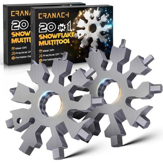 Christmas Stocking Stuffers for Women - Snowflake Multi Tools for Men, 20 in 1 Multitool Unique Cool Stuff Ideas Gadgets Gifts for Men Who Have Everything, Mini Portable Screwdriver Bottle Opener