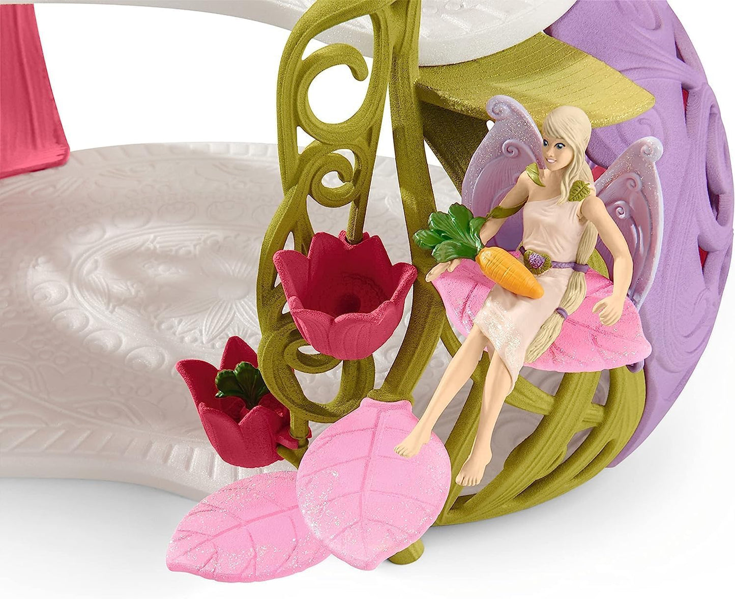 Schleich Bayala - 71 PC Glittering Flower House Playset with Fairy Figure, 2 Cute Unicorn Toys and Fairy Dollhouse Accessories for Girls and Boys - Fantasy Figurine Animal Set for Kids Ages 5+ | 42445
