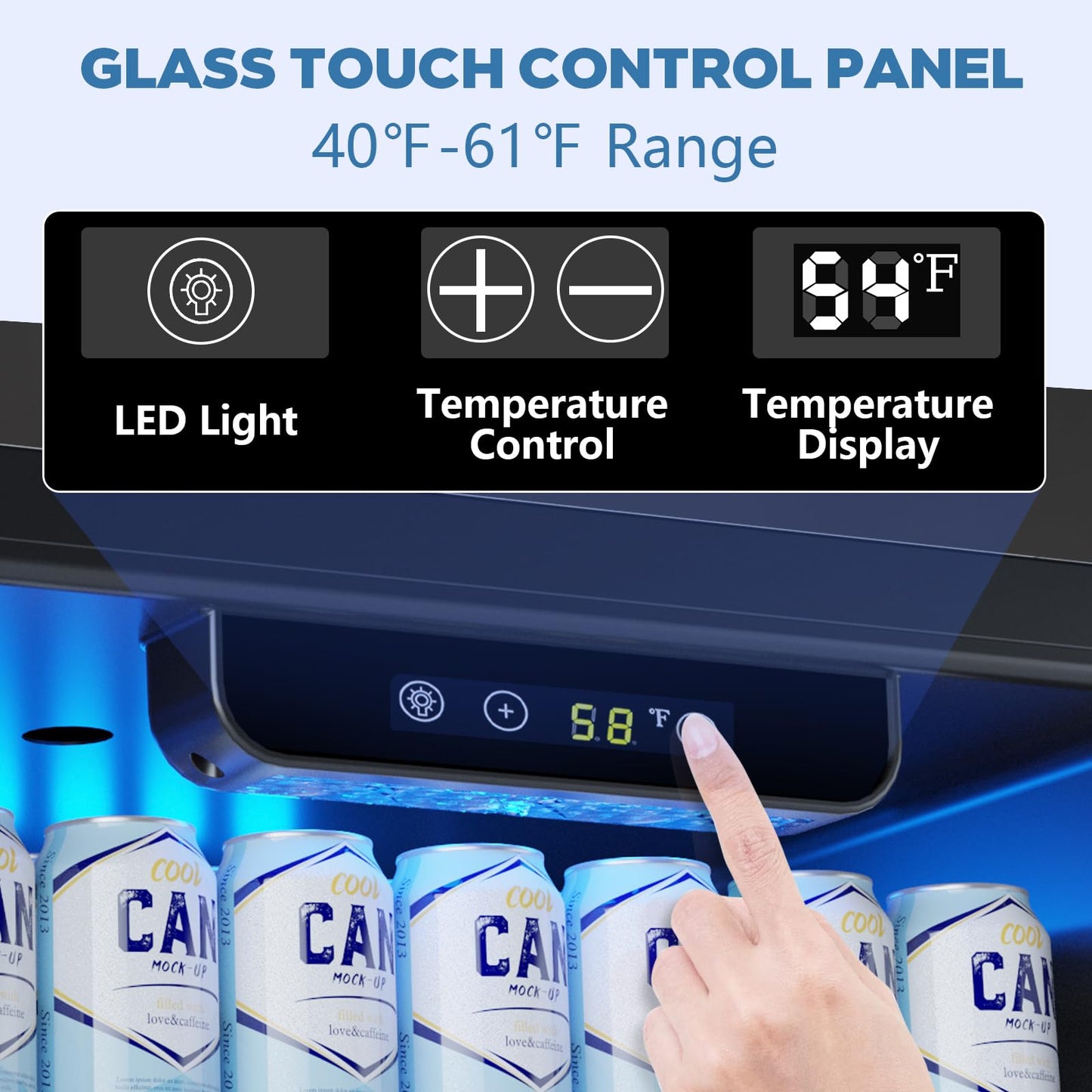 Electactic 95 Cans Beverage Refrigerator, 26 Bottle Mini Fridge, 2.7 cu.ft Drink Fridge Digital Temperature Control for Bottled Beer, Soda,Water