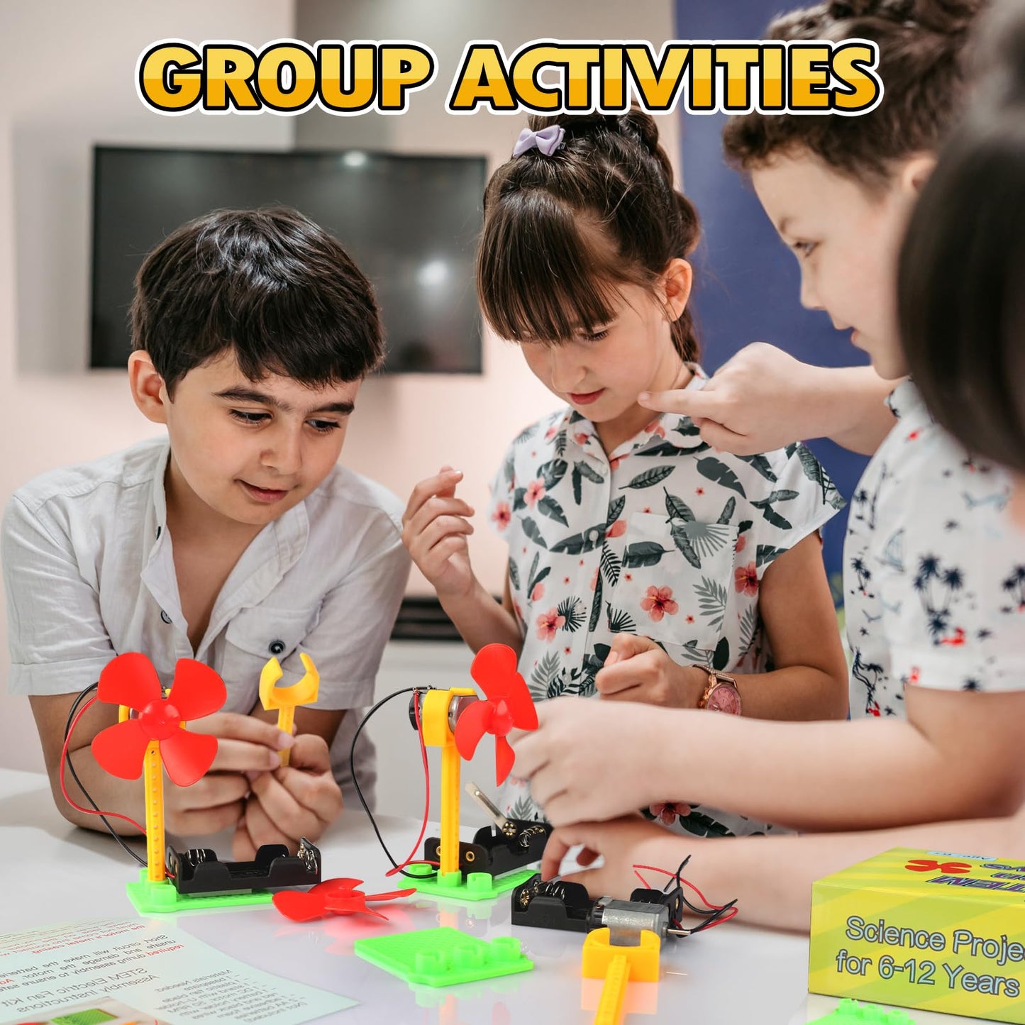 STEM Toys Science Kits, 7 Bulk Electric Circuit Kit for Kids Classroom, STEAM Activities Crafts Electrical Experiment 2nd 4th 5th Grade STEM Gifts, Build a Fan Activity Projects School Party Favors