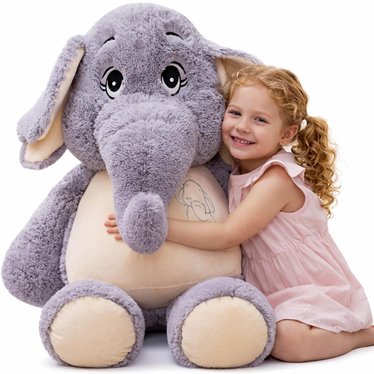 Giant Elephant Stuffed Animal 39'', Large Plush Toy, Soft Huggable Cute Elephant Plush for Girls, Boys, Kids, Babies - Gifts for Birthday, Mother's Day, Christmas