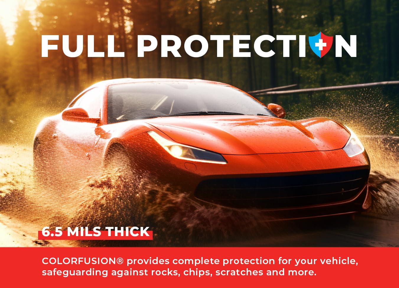 ColorFusion PPF by VViViD, Gloss Flame Orange Dry Apply PPF Vinyl Car Wrap Roll 20ft x 5ft