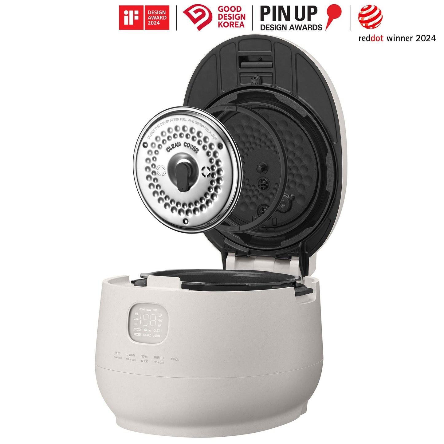 CUCHEN CRH-TWK0640WUS | IH Heating | Induction Heating Dual Pressure Rice Cooker | 6 Person, 1.5Quarts | 6 Cup (Uncooked) | Non-stick Coating | Stainless Cover | High/Non-Pressure | Easy Open Handle | Auto Steam Clean | Made in Korea