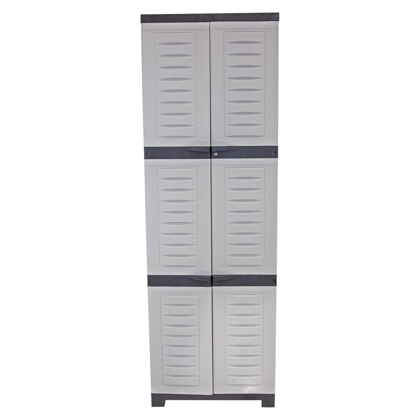 Sunnydaze 72" H Resin Garage Storage Cabinet - Garage Cabinet with Lockable Doors and Adjustable Shelves - Freestanding Utility Storage for Laundry Room, Office, Basement - Gray