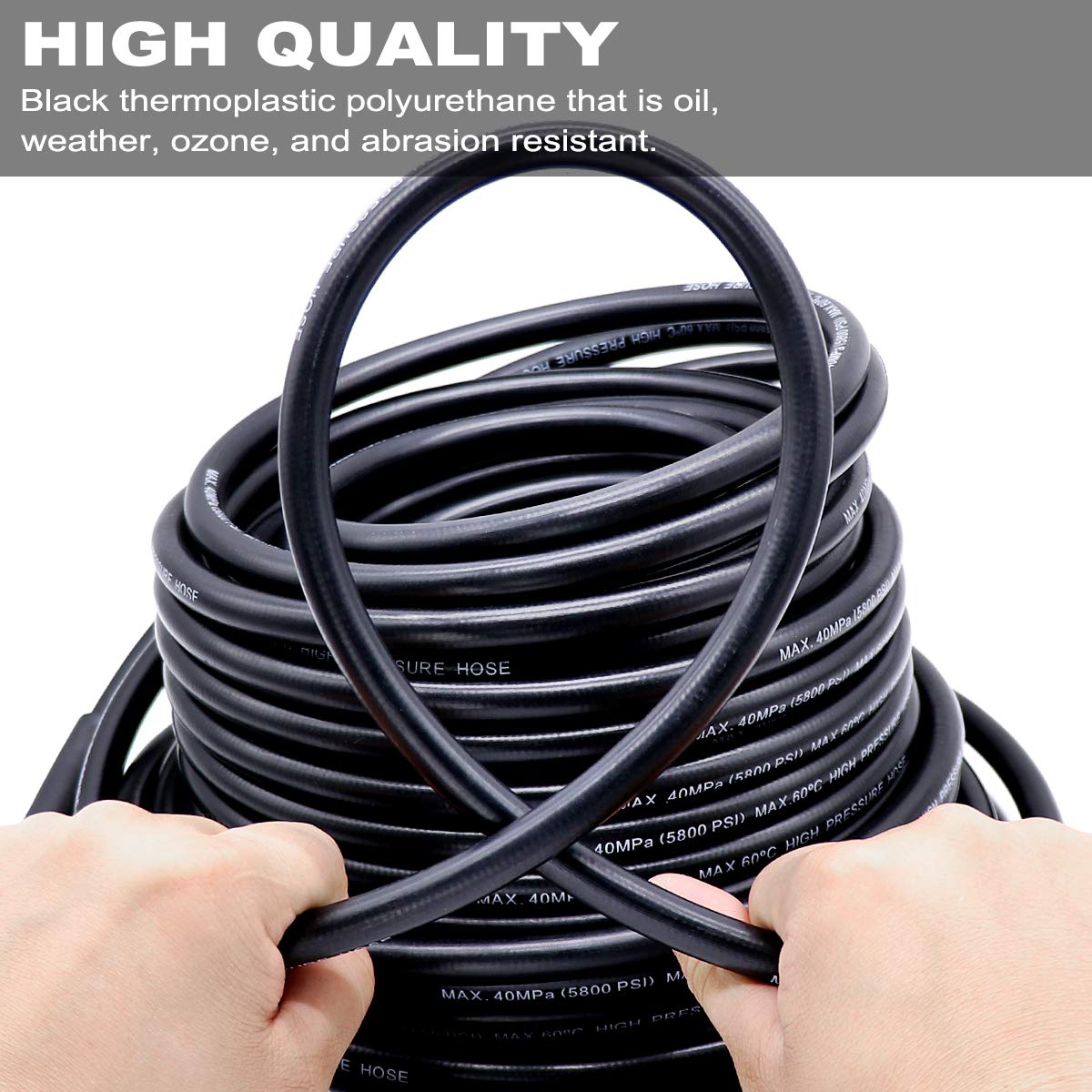 WEST BAY Sewer Jetter Kit 100 FT for Pressure Washer, 5800PSI Drain Cleaner Hose 1/4 Inch NPT Corner Rotating and Button Nose Sewer Jetting Nozzle Spanner Watertight Tape Pearl Corsage Pin