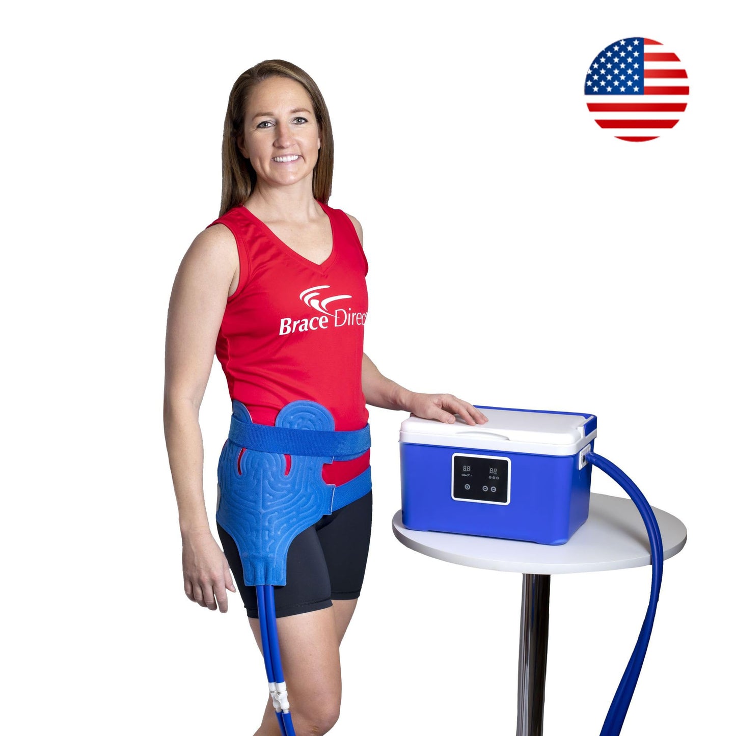 Renewed BlueIce Cold Therapy Circulation Machine with Universal Pad- Back, Knee, Hip, Shoulder, Ankle- Quiet Cryotherapy Pain Relief for Post Surgical, Arthritis, and Swelling by Brace Direct
