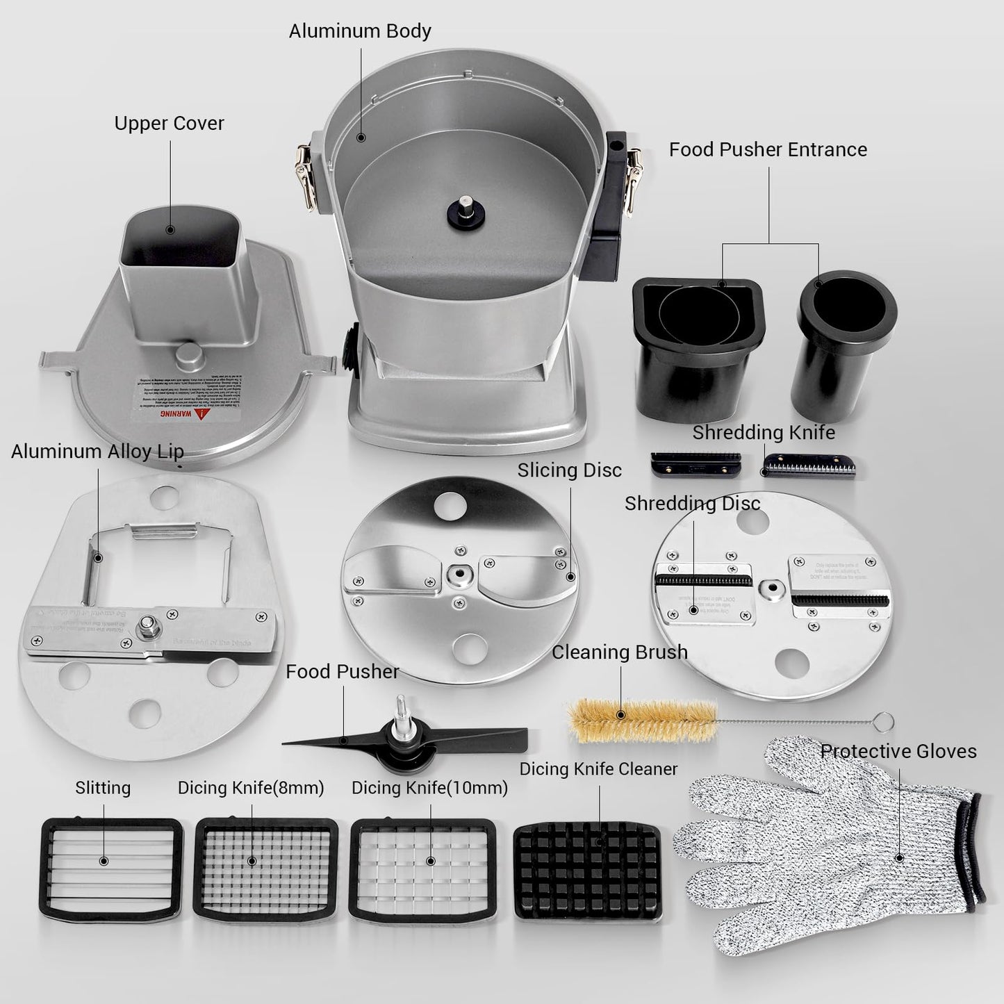 LEEVOT Electric Vegetable Chopper, 200W Food Processor for Slicing Dicing Shredding, Professional Veggie Cutter for Home, Restaurant, Hotel School, Cafeteria, 120V 60Hz