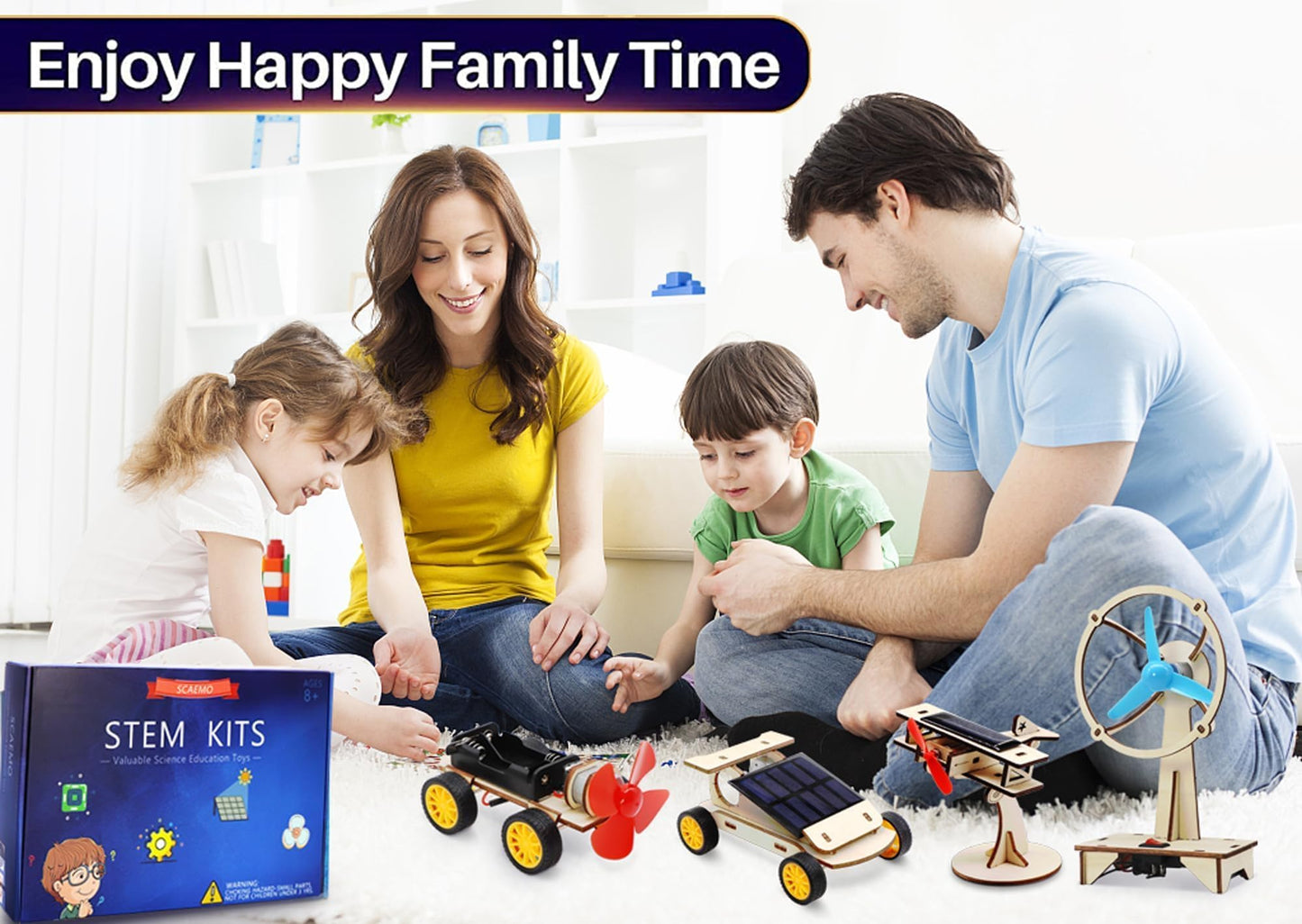 STEM Kits for Kids Ages 8-10-12-14, Stem Toys for Boys Age 8-12, Science Projects, Solar Car Building Kits, Activities Engineering Kit, Gifts for 8 9 10 11 12 Year Old Boys