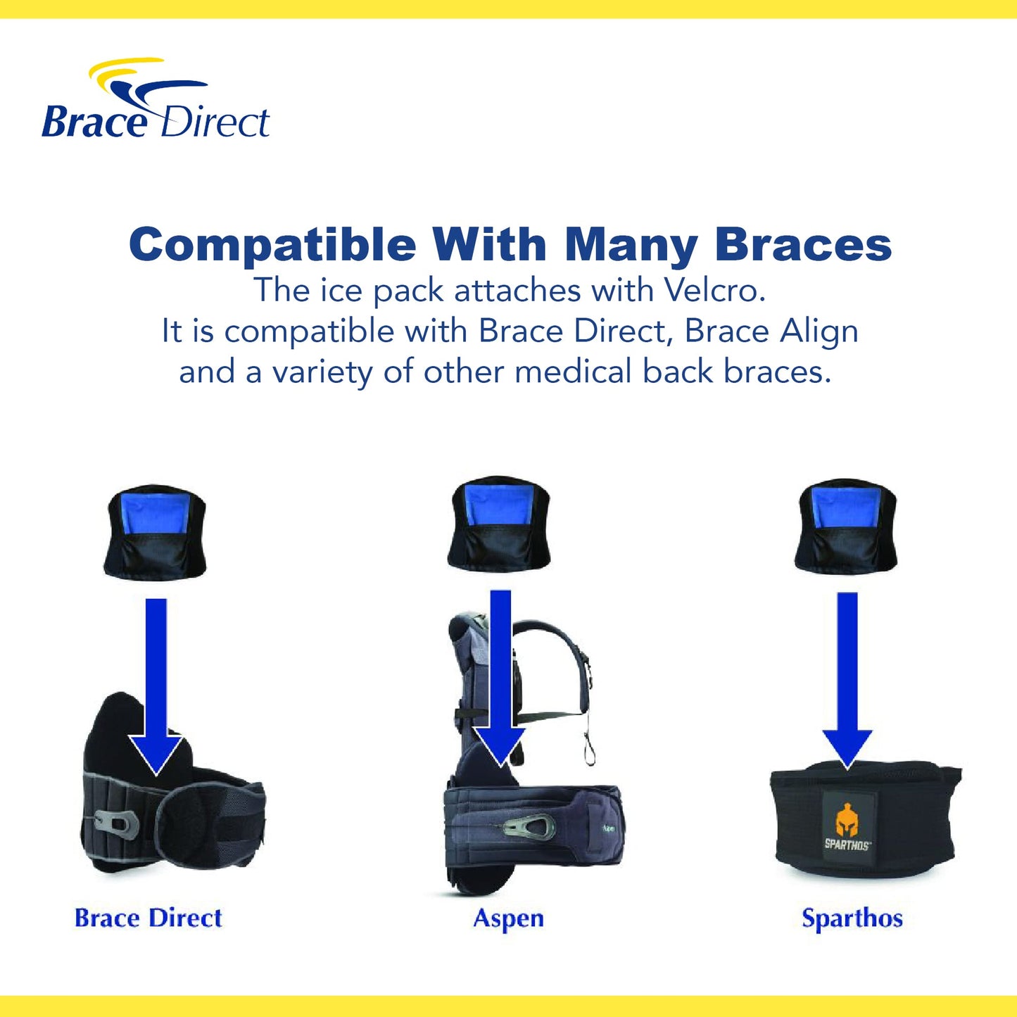 Brace Direct Rigid Posture Corrector TLSO Plus Extension Panel Plus Hot/Cold Pack Insert