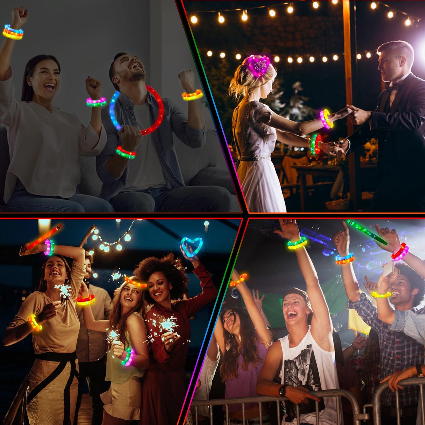 24 pcs Glow Sticks Camping Essentials for Kids, LED Light Up Pop Tubes/Bracelet Party Favors for Kids,Glow in The Dark Party Supplies,Halloween Birthday Gifts Xmas Stocking Goodie Bags Stuffers