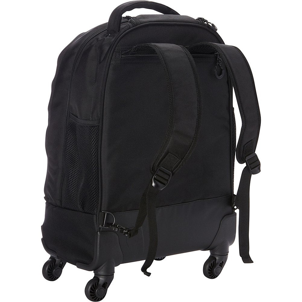 Kenneth Cole REACTION 17" Polyester Dual Compartment 4-Wheel Laptop Backpack, Black