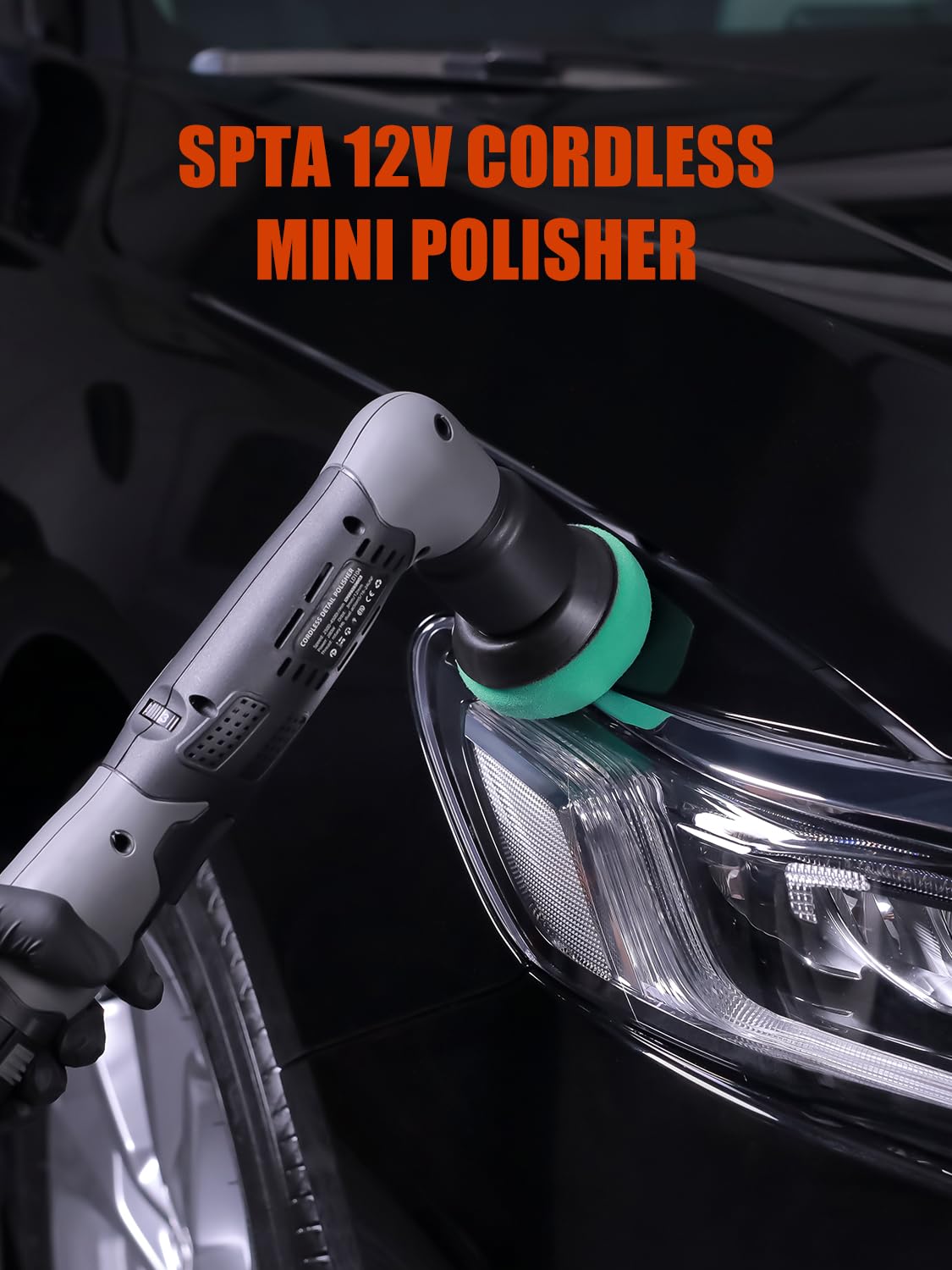 SPTA Cordless Mini Polisher, 12V Cordless Multi Polisher, Micro Cordless Scratches Killer Car Polisher RO/DA Mini Auto Machine Sets With Polishing Pad And Wool Pads for polishing, Sanding and Cleaning